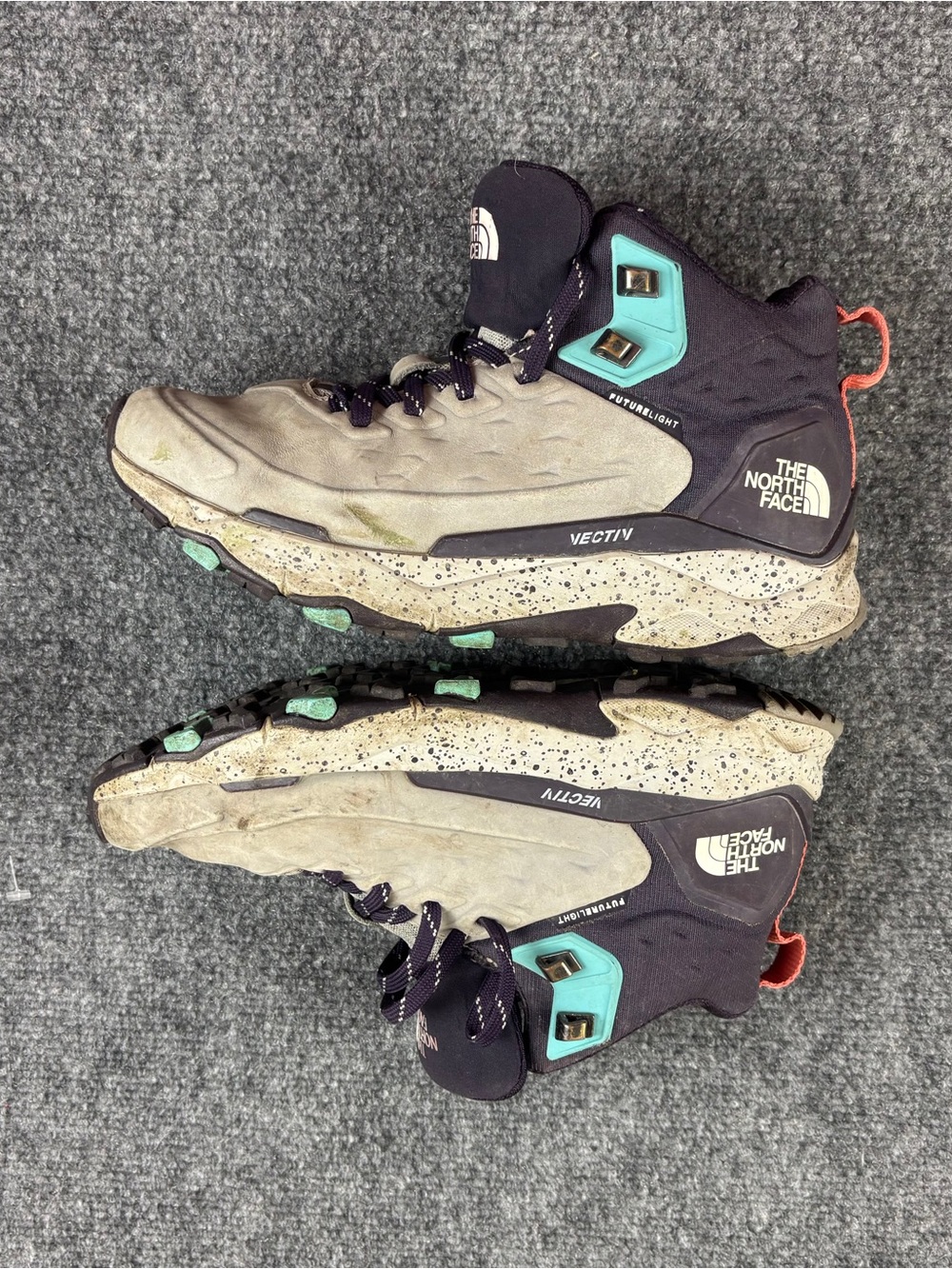 THE NORTH FACE Women Vectiv Exploris Mid Futurlight Hiking Boots Grey/Purple 7.5 - Picture 4 of 10